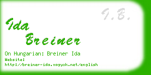 ida breiner business card